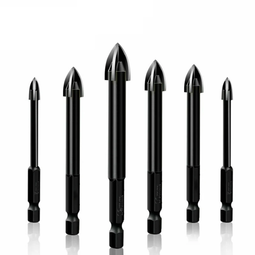 

Anti-slip 4 Cutting Carbide Spear Head Drill Bit Hex shank Ceramic Tile Wood