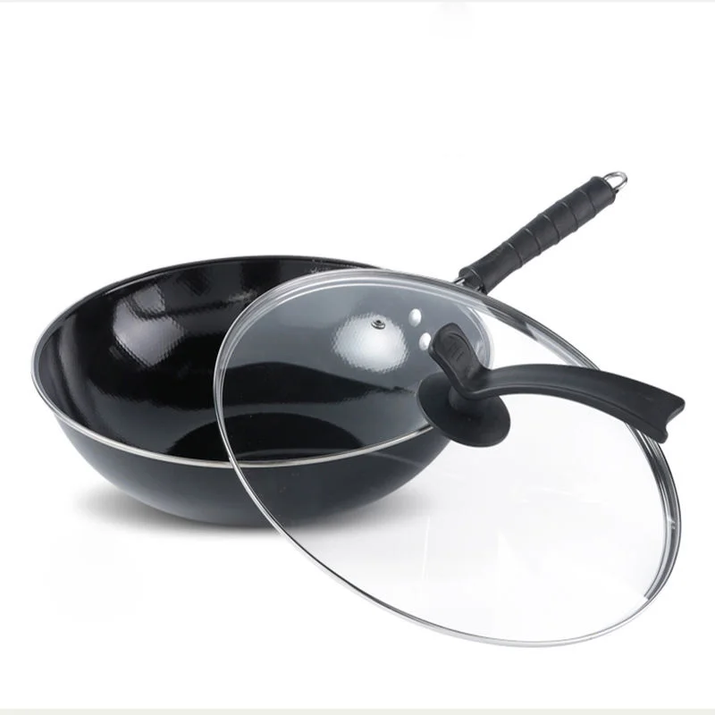 Эмалированная сковорода с антипригарным покрытием домашняя НЕОБРАБОТАННАЯ