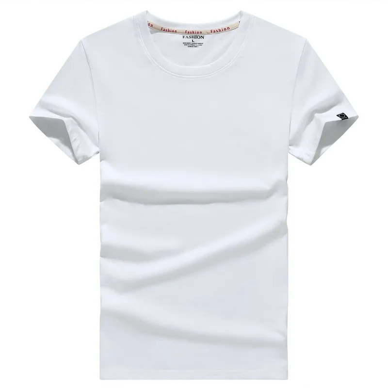 

2021 summer new high-quality men's T-shirt casual fashion solid color short-sleeved round neck cotton T-shirt