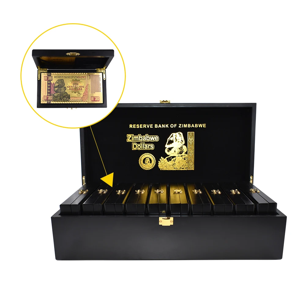 Зимбабве золотых банкнот один Centillion с покрытыем цвета чистого 24 каратного золота