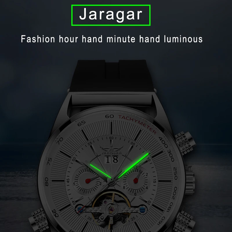 Часы JARAGAR Мужские механические спортивные автоматические брендовые люксовые