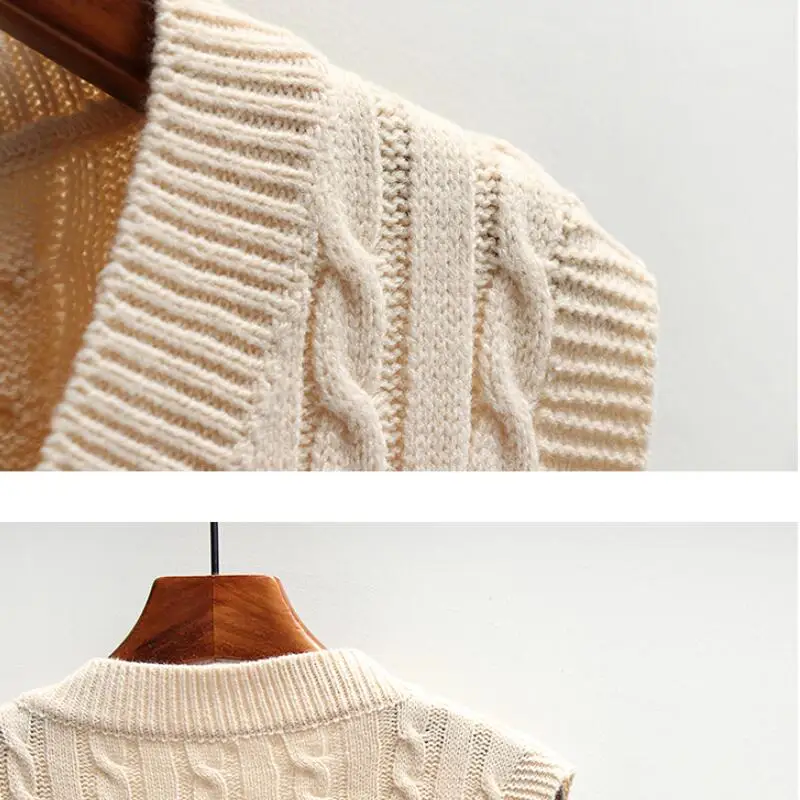 

Women Short Knitted Sweater Sleeveless Women Loose Sweater Vest Ladies V-Neck Pullover Tank Tops Waistcoat Female Coats JW9899