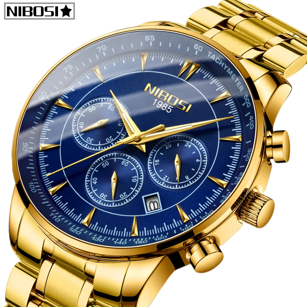 NIBOSI Relogio Masculino спортивные мужские часы Лидирующий бренд Роскошные Кварцевые