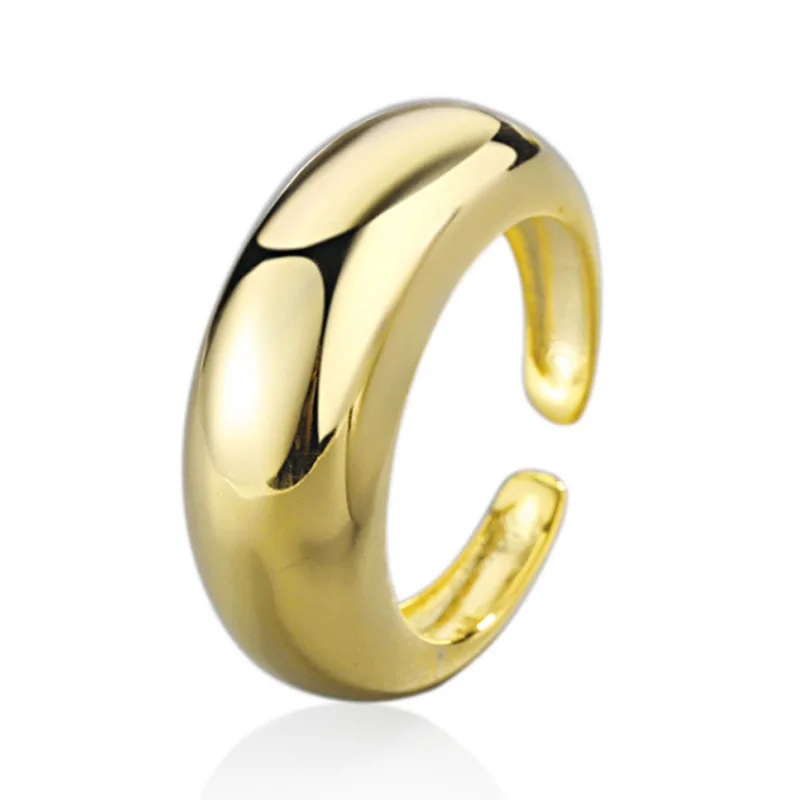 

VENTFILLE Silver Gold Color Moon Rings For Women Girl Crescent Korean INS Fashion Handmade Opening Index Finger Jewel 925 Stamp