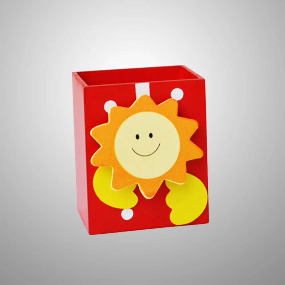 

Cartoon Desktop Pen Pencil Holder Stationery Organizer for Home Office School Use (Red Sun)