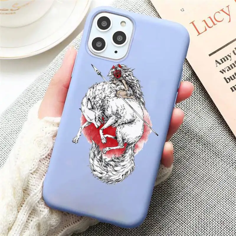 

Princess Mononoke Fantasy Anime Phone Case Candy Color for iPhone 6 7 8 11 12 s mini pro X XS XR MAX Plus