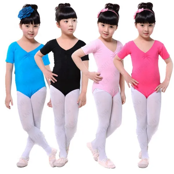 

short sleeves gymnastics leotard for girls ballet kids children toddler lycra black dancewear dance costume jumpsuit kid
