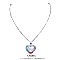 mama colour crystal stainless steel pendant necklace women silver color necklaces jewelry cadenas de acero inoxidab n480201