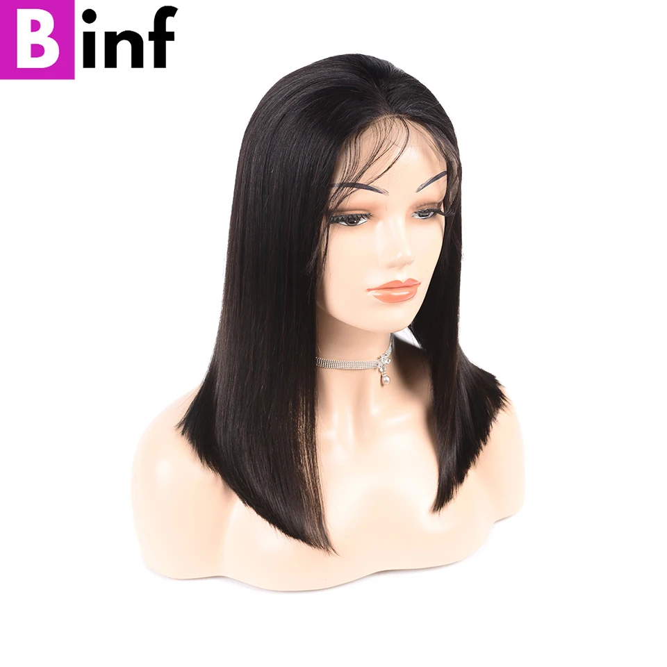 Binf парики для волос Короткие 13x4 Швейцарский парик фронта шнурка с предварительно