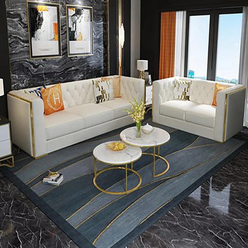 Скандинавский тканевый диван в современном минималистичном стиле для гостиной