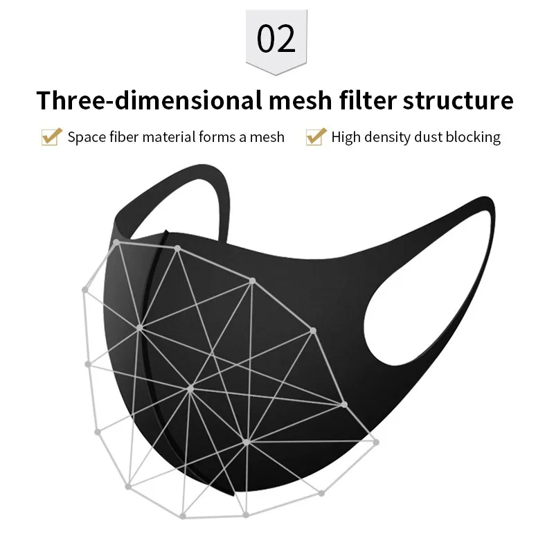 

3 pcs/bag Dust Respirator Mask Pad Against Pollution Breathable Mask Non-woven Fabric(not for medical use)