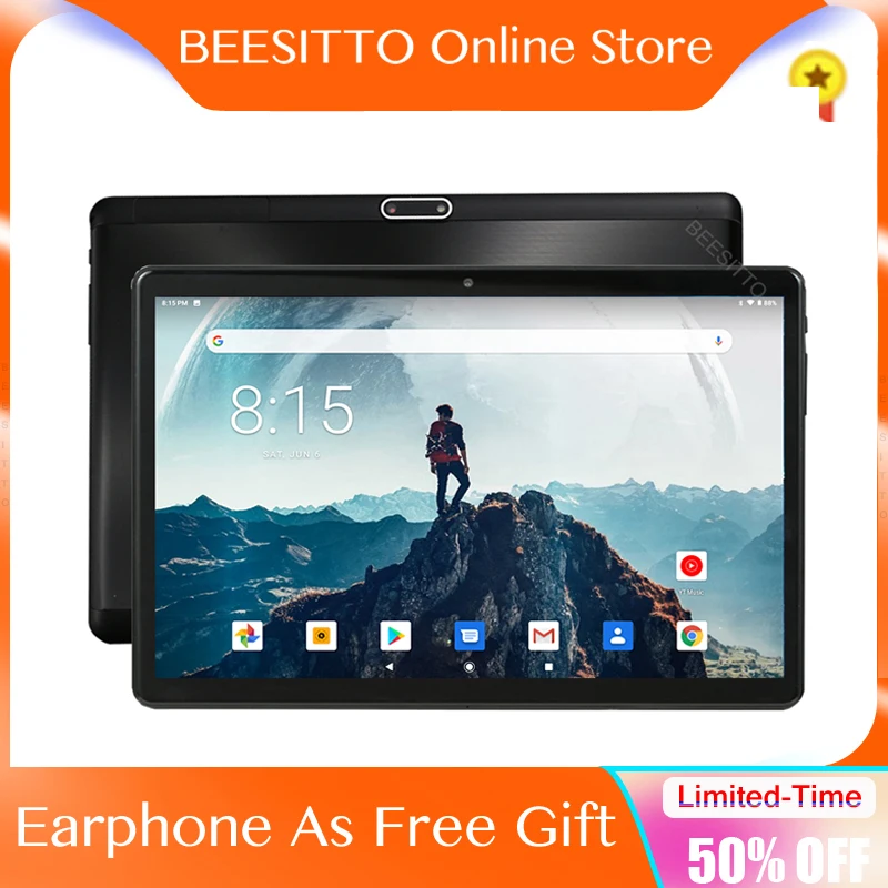 Глобальная версия 10 дюймовый планшет 4 ядра быстрая Процессор две камеры 5MP Android 9