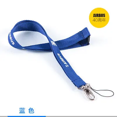 Lanyard blue Airbus логотип шнур с держателем ID карты PU кожаный значок чехол для 40 лет сувенирная упаковка на 40 юбилей синий/фиолетовый - Цвет: Lanyard blue