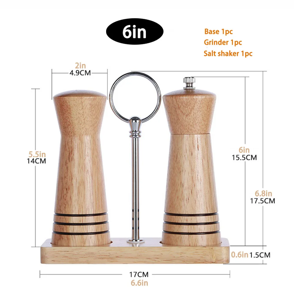 6 &quotв перец кофейные мельницы с солонка ручной дуб Керамика Core зерна специи