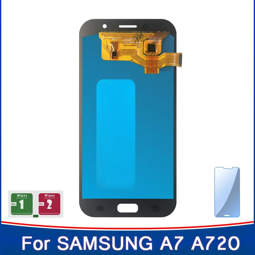100% новый супер AMOLED дисплей для Samsung Galaxy A7 2017 A720 A720F A720M LCD сенсорный экран Сенсорная