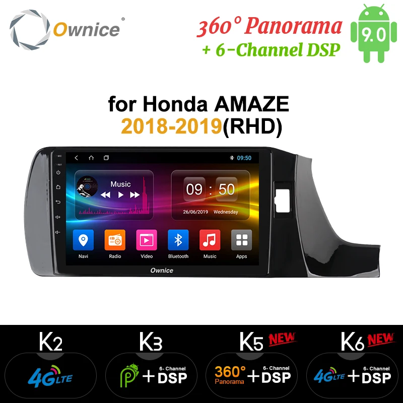 Ownice K3 K5 K6 Восьмиядерный Android 9 0 Подходит для HONDA Amaze 2018 2019 2020 RHD автомобильный DVD