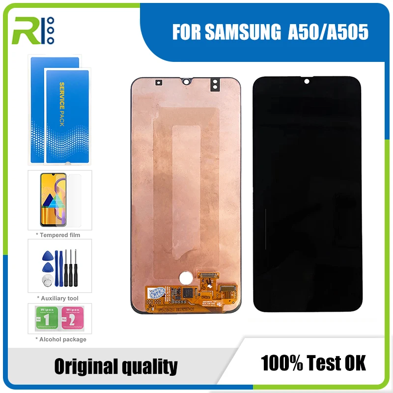 

ЖК-дисплей Super AMOLED 6,4 дюйма для Samsung Galaxy A50, A505, A505F/DS, A505FD, A505F, A505A, сенсорный экран, оригинальное качество