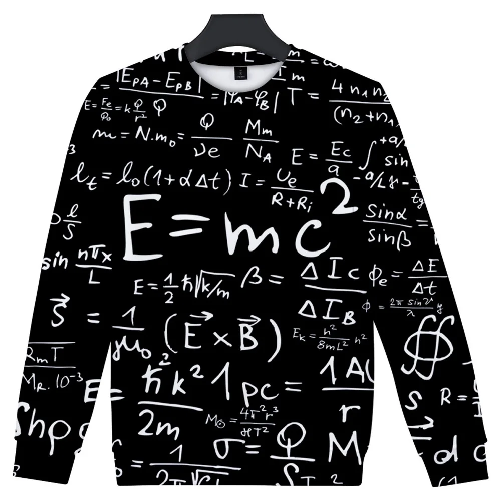 

E=MC2 Hoodie Fashion Unisex Funny Printing E=MC2 Logo Hoodies Pullover Two Side Print Maths Sweatshirts Mens