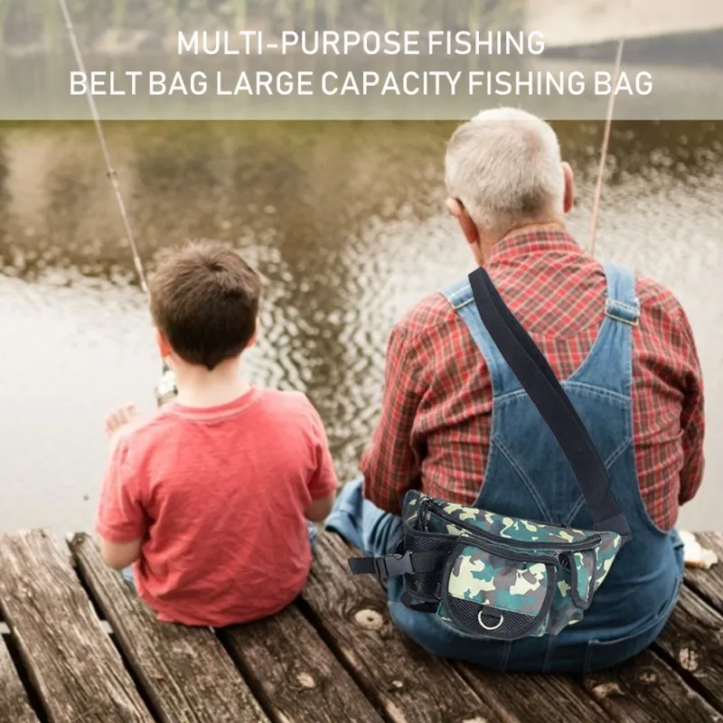 

Fishing Bag Multiple Pocket Waterproof Waist Pack Adjustable Strap Fishing Bag Tackle