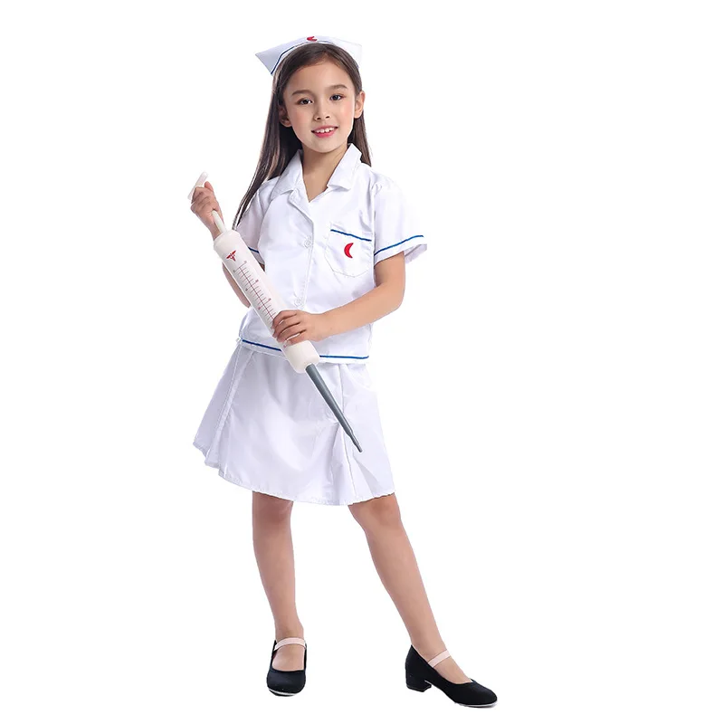 

Teenager Toddler Boys Doctor Cosplay Costumes for Christmas Carnival Party Lab Hospital Kids Girls Nurse Uniform Gift