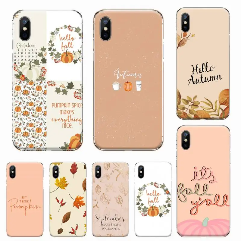 

Pumpkin happy autumn fall Phone Case Transparent soft For iphone 12 11 13 7 8 6 s plus x xs xr pro max mini