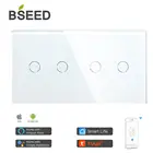 Bseed Smart 4 банды Wi-Fi Управление сенсорный выключатель работать с Tuya 157 мм светильник Переключатель белый черный зеркало золотистого цвета с украшением в виде кристаллов Панель переключатель