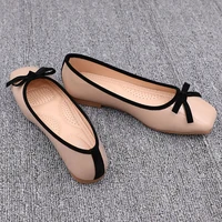 women flats ballet shoes with bow square toe slip on moccasins ballerina shoes womens soft fordable ladies shoes size 35 41