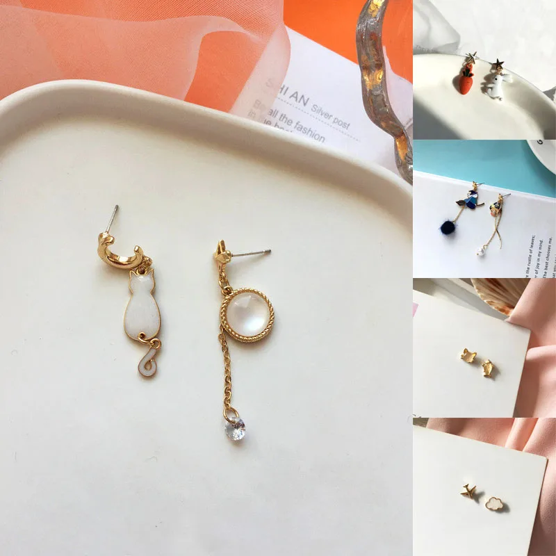 Милые колготки для девочек с изображением кошки и рубок брошью в виде кролика