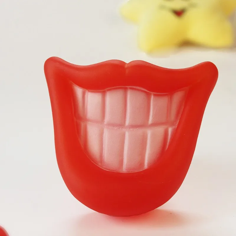 Pet Dog Toys Big Red Lip Rubber Toy with Sound Squeaker Squeaky Funny Smile Puppy Interesting Audible Gift | Дом и сад