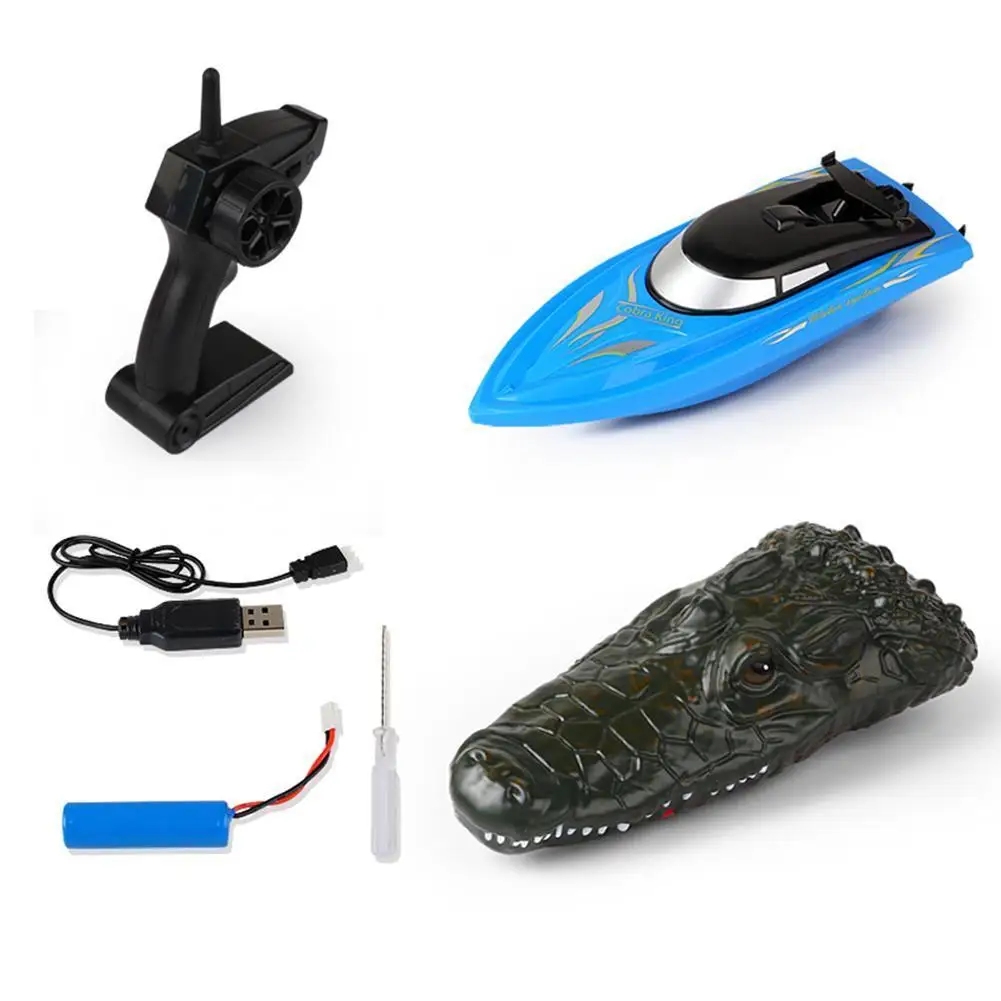 

RC Boat 2.4GHz Simulation Electric Remote Control Crocodile High Water Floating Speed Remote Boat Boat Toys Head Summer Con J2Q9