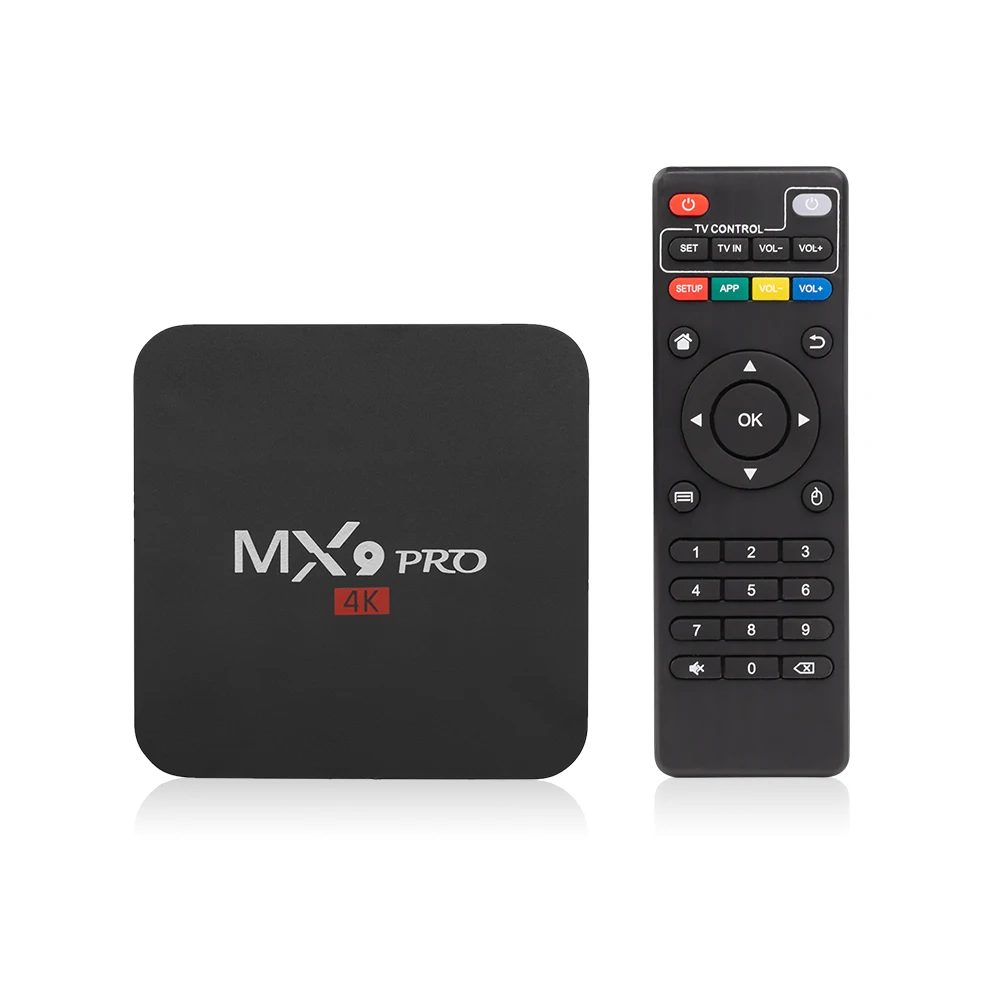 Black MX9 Pro Android tv Box RK3228A Cortex A53 1G 8G MX9pro Smart tv BOX Android 8,1 2,4G WiFi 4K медиаплеер PK H96 max телеприставка - Color: Black
