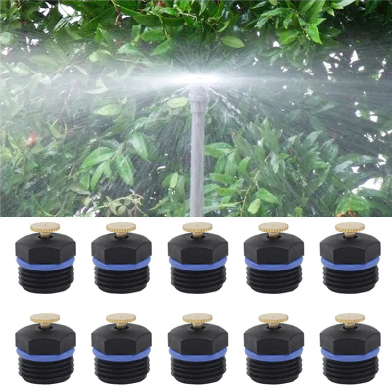 10PCS/Set Adjustable Atomizing Nozzle Plastic DN15 Thread Lawn Watering Sprinkler Head Irrigation Agriculture Sprayers Nozzles