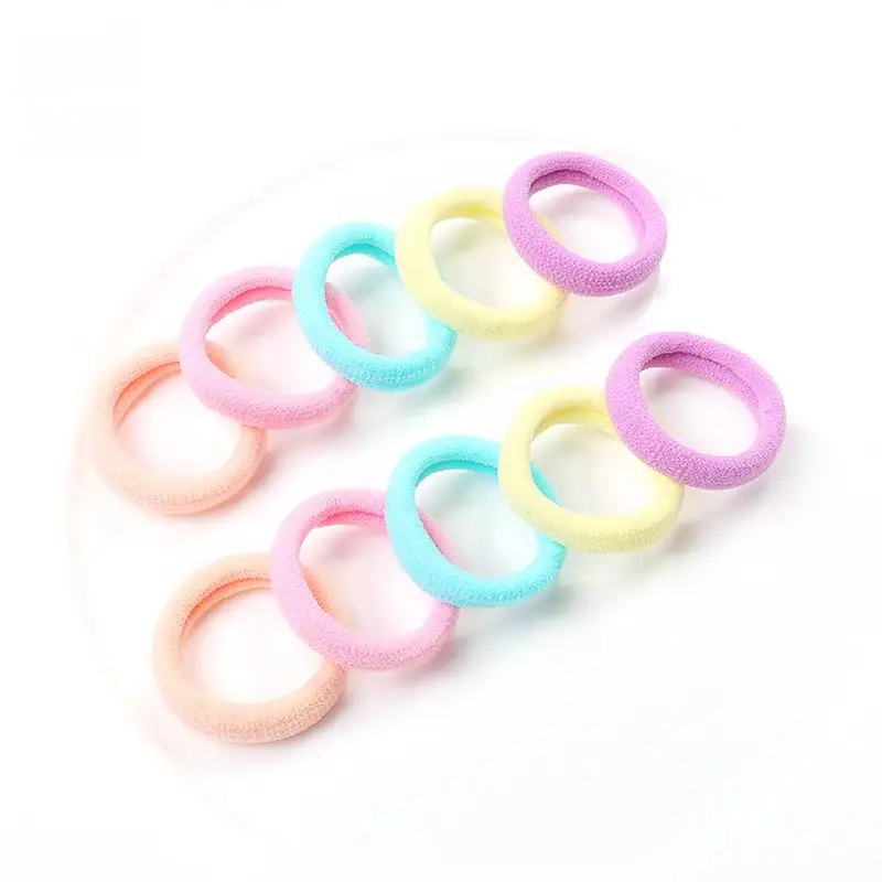

50Pcs/Set Multicolor Fabric Rubber Girl Children Elastic Soft Headwear Bands Head Ropes Rings Hair Accessories