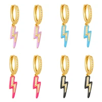 the new european and american jewelry fashion wild lightning dripping oil personality creative ins bohemian copper ear buckle