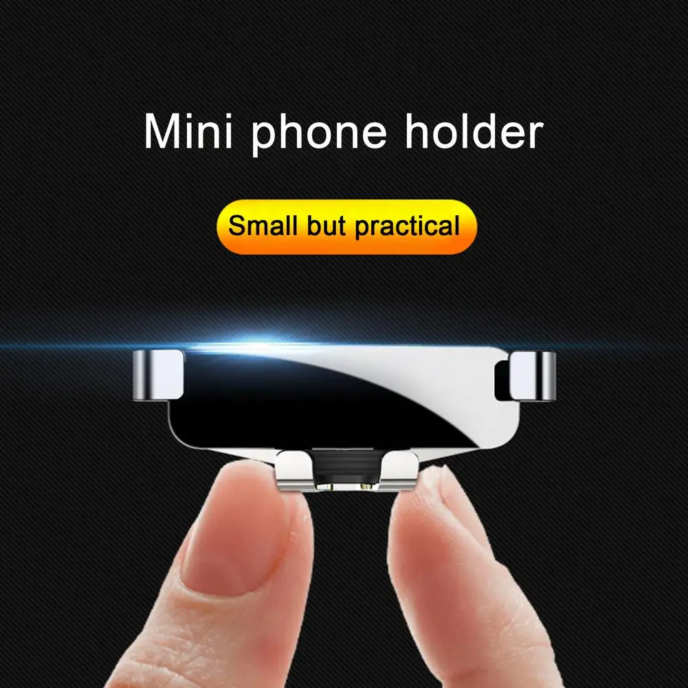 

Universal Mini Gravity Car Mobile Phone Holder Multi-Function Air Outlet Clip Mounted Metal GPS Navigation Phone Stand Bracket
