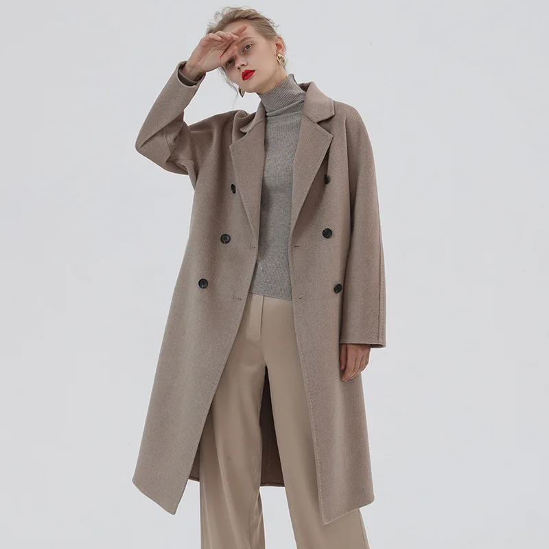 Кашемировое пальто женское 2019 Новое водное рябь овсянка классическое