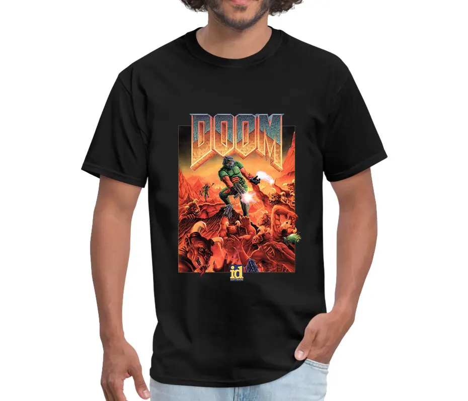 Picture Custom Doom II Hell On Earth 1994 T Shirt For Male Summer Cool Man Cotton T Shirt S-6XL