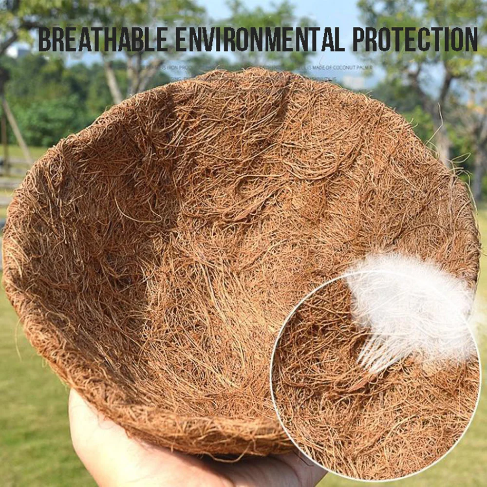 

Planter Hanging Basket Plant Holder Coco Coir Liner For Balcony Window Decoration With Metal Chain Durable 1PC