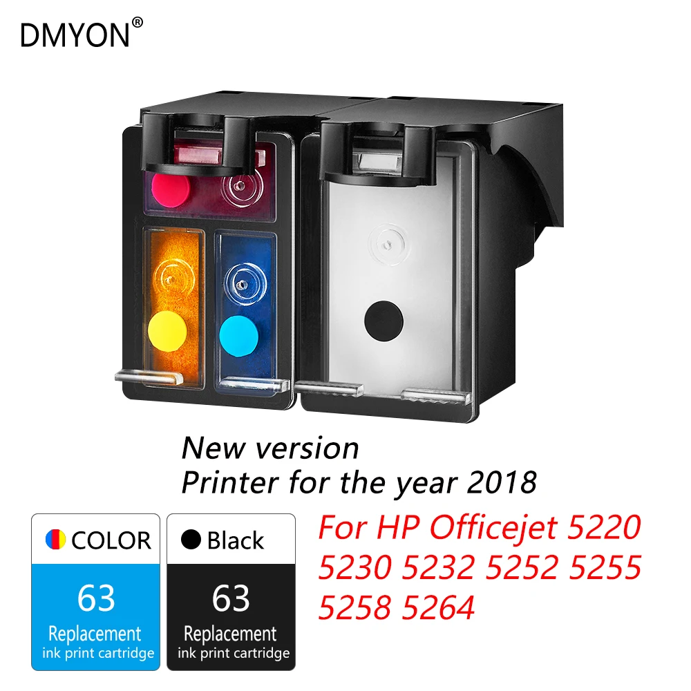 DMYON 2018 новая версия принтера 63XL чернильный картридж совместимый для Hp 63 Officejet 5220