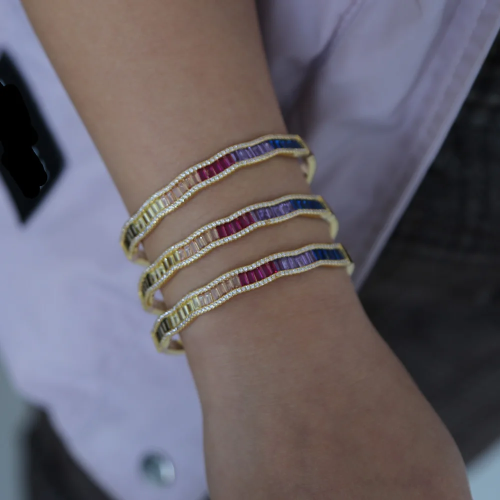 Модный Роскошный Браслет в виде радуги браслет рябь дизайн уникальный ободок