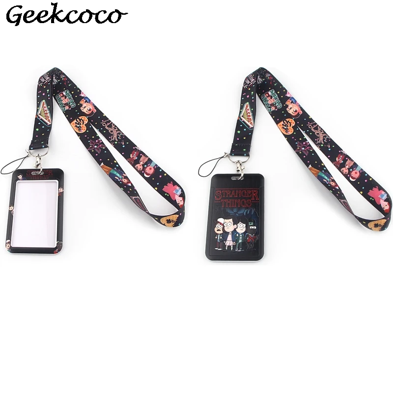 

20pcs/lot J1860 Business Card Holder Cartoon Credit Card Holders Bank ID Holders Cover Case With Neck Straps Lanyards For Phone