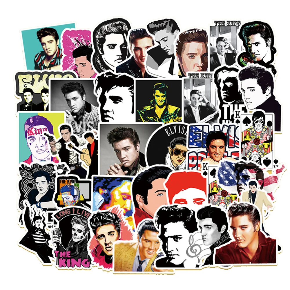 10/30/50PCS Singer Elvis Creative Graffiti Cute Stickers Scooter Laptop Luggage Gift Decoration Waterproof Stickers Wholesale