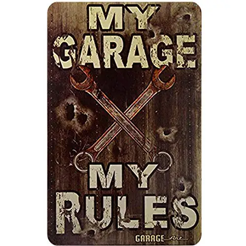 

Original Retro Design My Rules Tin Metal Signs Wall Art | Thick Tinplate Print Poster Wall Decoration for Garage