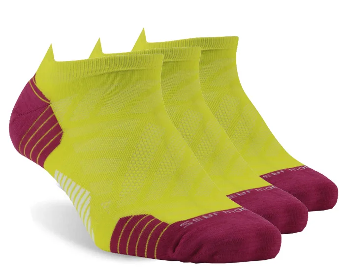 3 pair yellow Спортивные носки для бега, ZEALWOOD унисекс, мериносовая шерсть, антиблистерные носки для походов, 1/3 пар - Цвет: 3 pair yellow