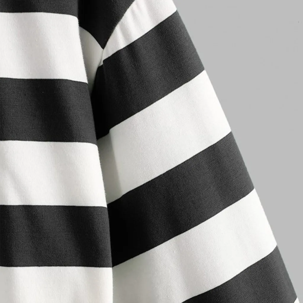 

Hoodies For Women Harajuku Hoodie Ladeis Color Stripe Button Long Sleeve Pullover Hoodies Sweatshirt Tops Blouse Women Clothes