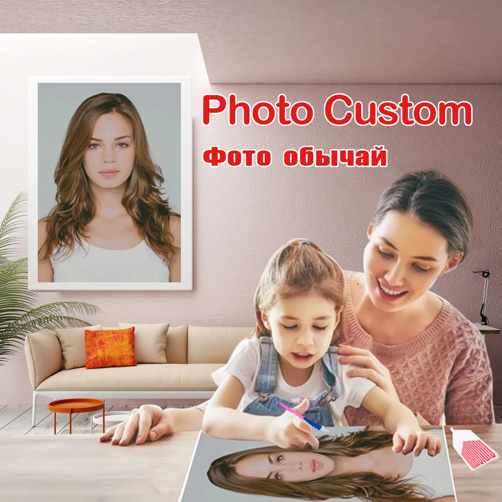 

Photo Custom Diamond Painting 5D DIY Full Diamond Embroidery Mosaic Art Picture Cross Stitch Kit Rhinestone Decoration Gift