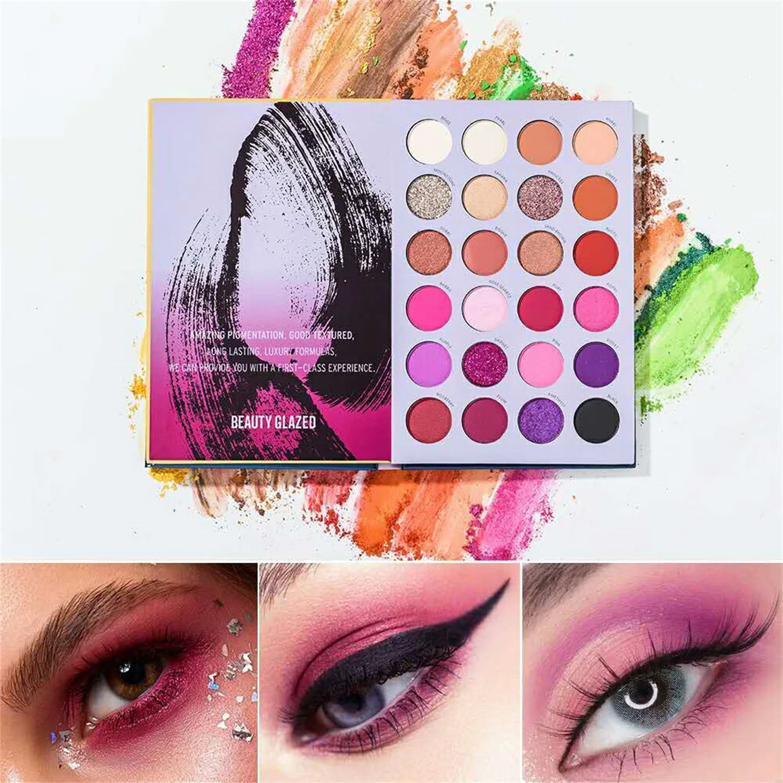 72 Colors Eyeshadow Palette Glazed Three-layer Book Style Make Up Cosmetic Highlight Matte Pearlescent Eye Shadow Makeup |