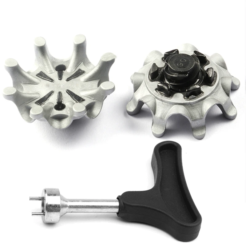 

56 pcs /Lot Grey Golf Shoes Spikes with Wrench Turn Fast Twist Replacement for Golf shoes