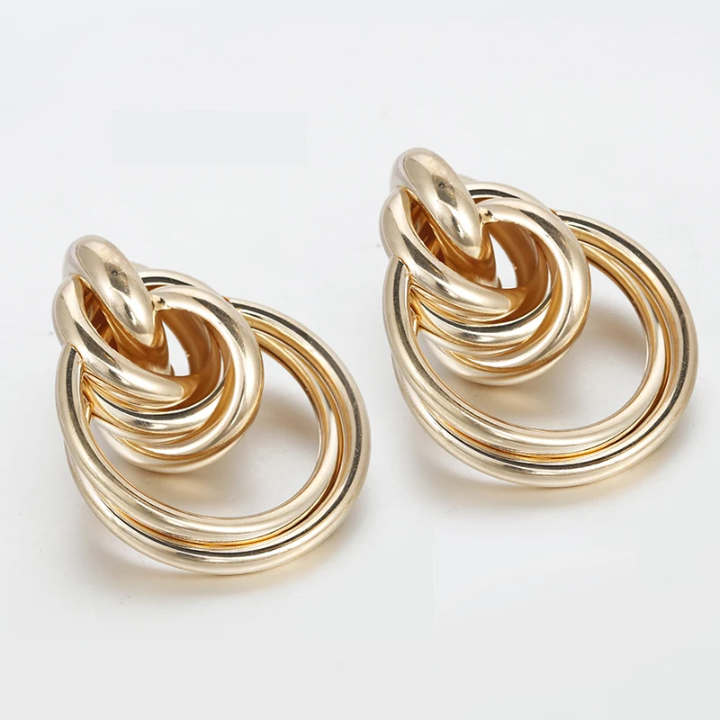 Модные витые большие серьги FLASHBUY из сплава для женщин геометрические