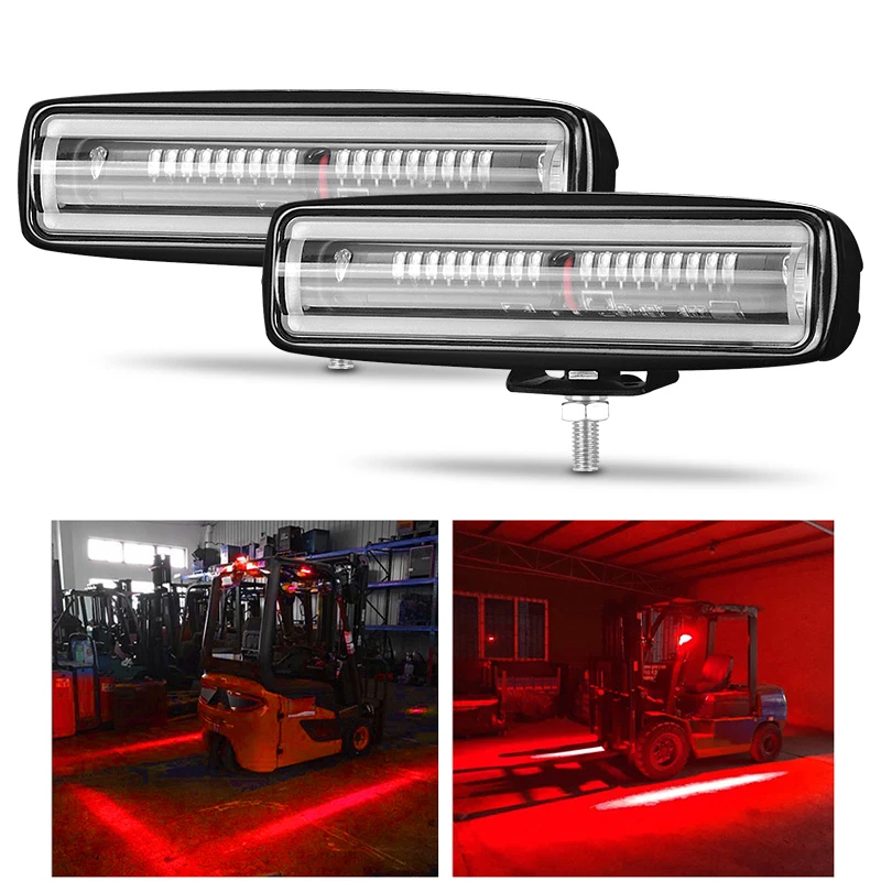 DERI forklift Led Warning Light 18 W Red Zone Danger Area light Warehouse Fork Truck System Safty lights Work Lights LED Bar | Автомобили
